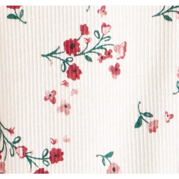 Carter's Baby Girl 2-Piece Floral Long-Sleeve Tee & Pant Set - Red - Picture 2 of 3